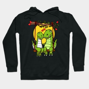 T-Rex Dinosaur Couple Hoodie